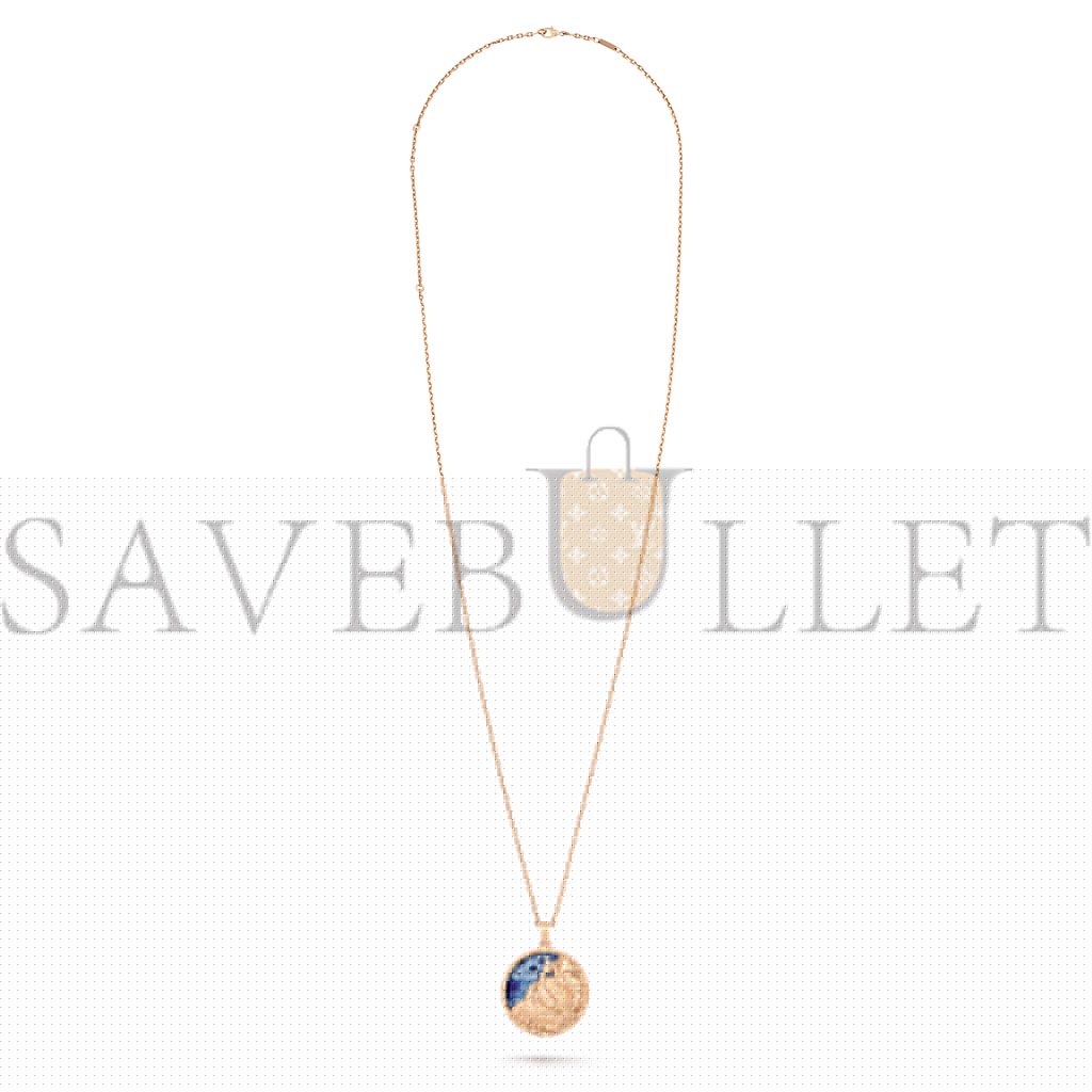 V*N CL*F arpels zodiaque long necklace piscium (pisces) - rose gold, sodalite  vcarp9rg00